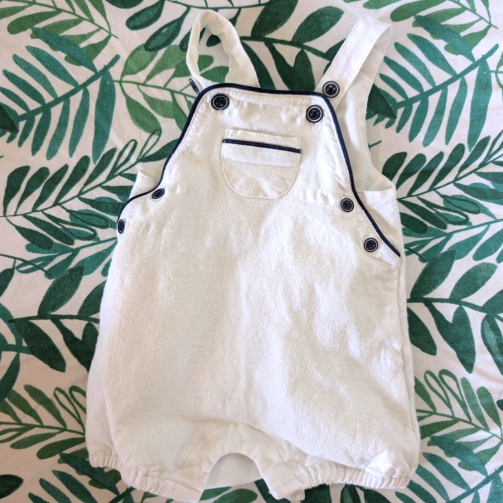 Mud Pie White Overalls